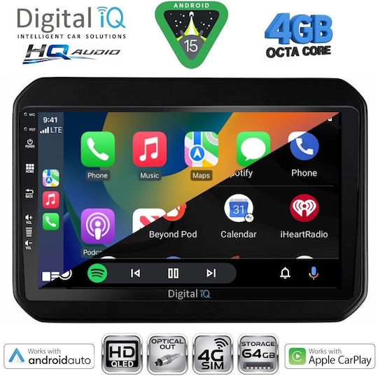 Digital IQ Car Audio System for Suzuki Ignis 2016 (Bluetooth/USB/WiFi/GPS/Apple CarPlay/Android Auto) with 9" Touch Screen