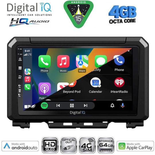Digital IQ Car Audio System for Suzuki Jimny 2017 Bluetooth USB WiFi GPS Apple CarPlay Android Auto with 9" Touch Screen