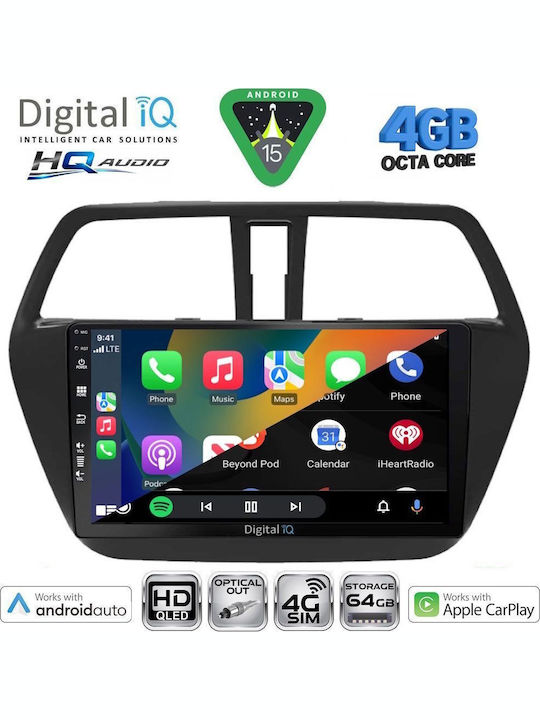 Digital IQ Car Audio System for Suzuki SX4 S-Cross 2014-2021 Bluetooth USB WiFi GPS Apple CarPlay Android Auto with 9" Touch Screen