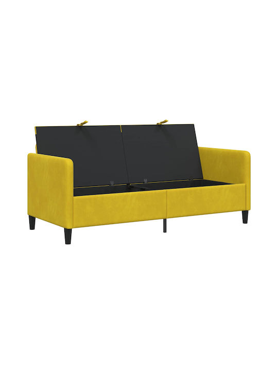Canapea Cu Trei Locuri Cu Spațiu De Depozitare Galbenă 172x78x87cm