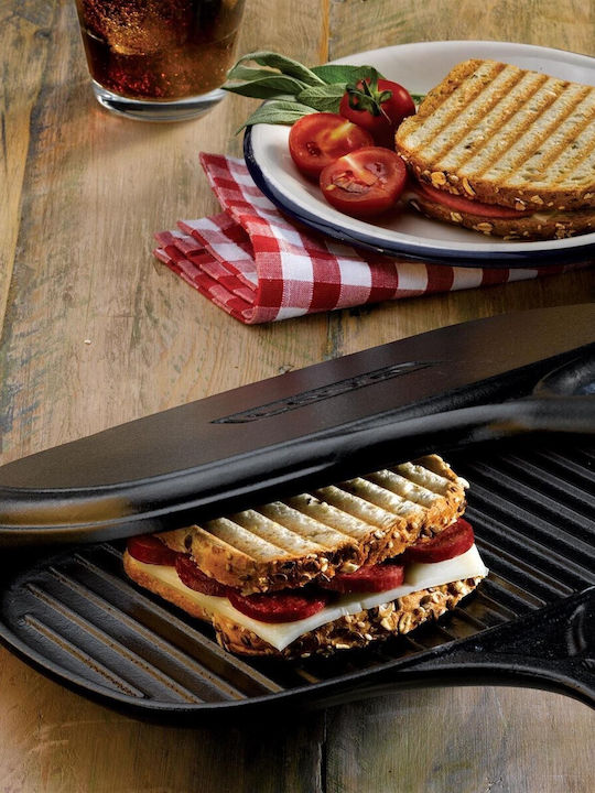 Lava Doppelte Grillpfanne aus Gusseisen mit Emaille-Innenbeschichtung 18cm