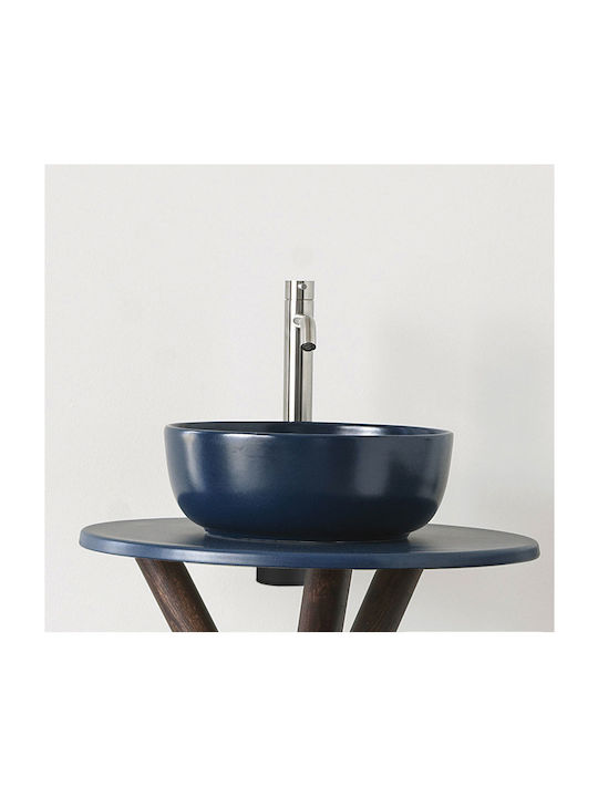 Scarabeo Countertop Sink Porcelain 39x39x14cm Ocean Blue