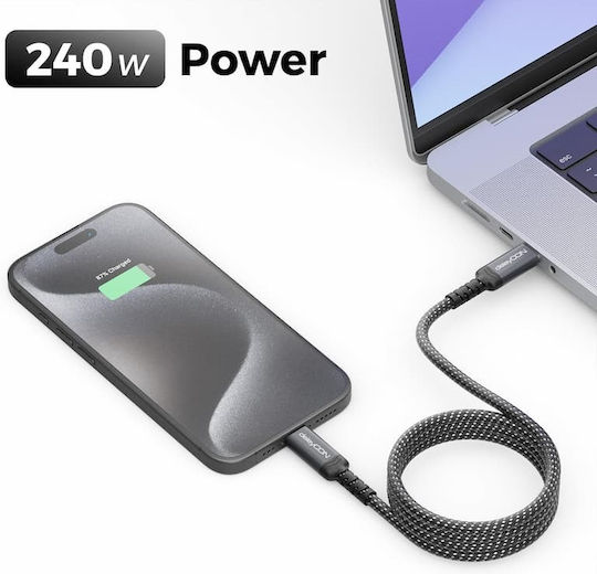 DeleyCON USB 2.0 Kabel USB-C Männlich - USB-C 240W PD Schwarz 1m MK6461