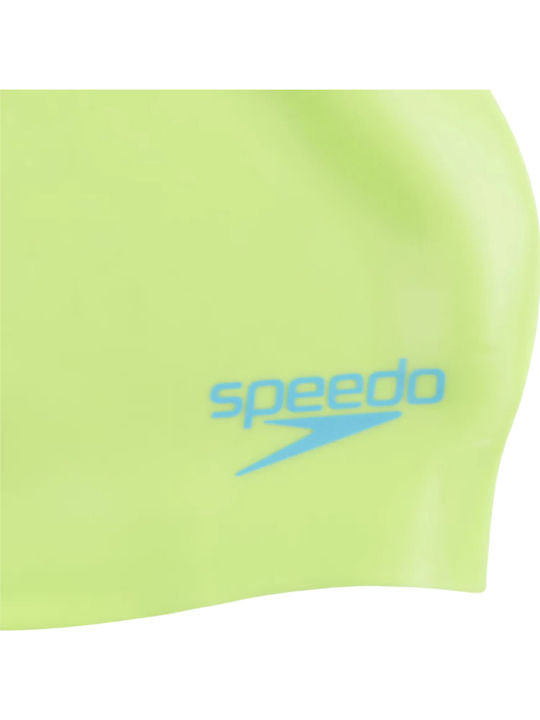 Speedo Plain Moulded Silicone Kids Swimming Cap Yellow