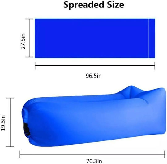 Factory Cloud Lounger Φουσκωτό Lazy Bag Μπλε 180x70cm