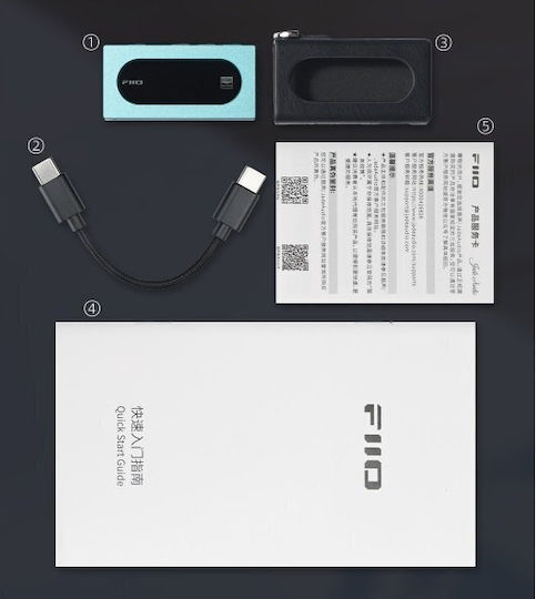 FiiO KA15 Tragbarer Digital-Analog-Wandler & Kopfhörer-Verstärker USB-Dongle Blauer