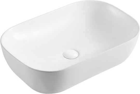 Karag Επικαθήμενος Νιπτήρας Πορσελάνης 60x39x14.5cm White Matt Karag Επικαθήμενος Νιπτήρας Πορσελάνης 60x39x14.5cm White Matt
