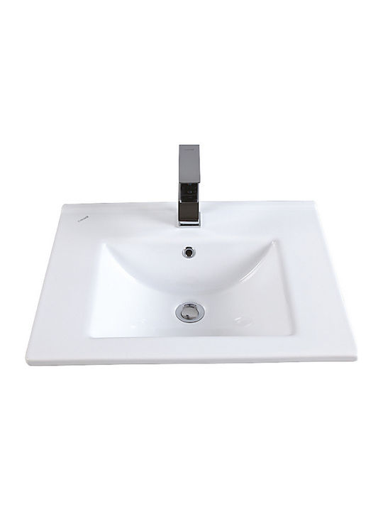 Creavit Slim Ένθετος Νιπτήρας Πορσελάνης 60x45x17.5cm Λευκός
