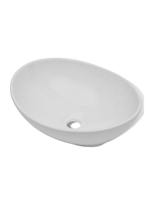 vidaXL Επικαθήμενος Νιπτήρας Κεραμικός 40x33x13.5cm Λευκός