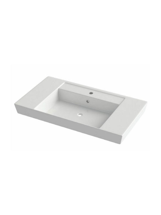 Orabella Vanity 80 Вградена мивка Порцелан 80x45x9.5см Бял