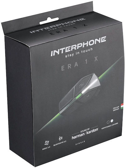 Interphone ERA 1X Μονή Ενδοεπικοινωνία για Κράνος Μηχανής με Bluetooth