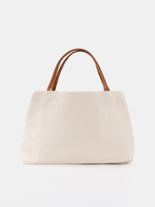 Γυναικεία Tote Bag Καμβάς Λευκό Μέγεθος One Size Λευκό