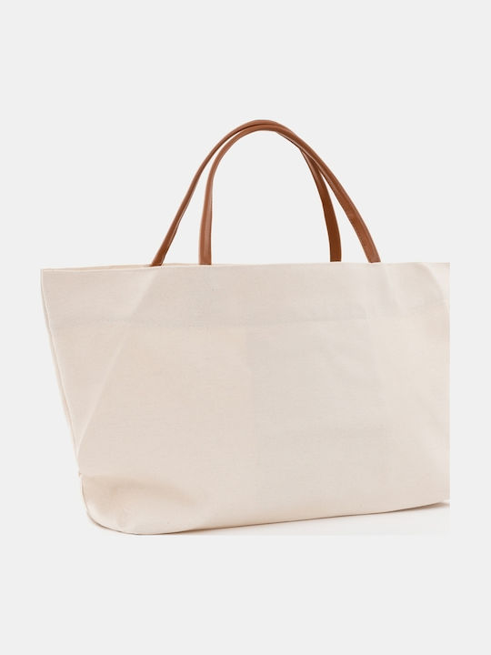 Γυναικεία Tote Bag Καμβάς Λευκό Μέγεθος One Size Λευκό