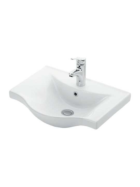 Karag Basic Chiuvetă Montată Pe Perete Pandantiv Din Porțelan 55x45x17.5cm Albă