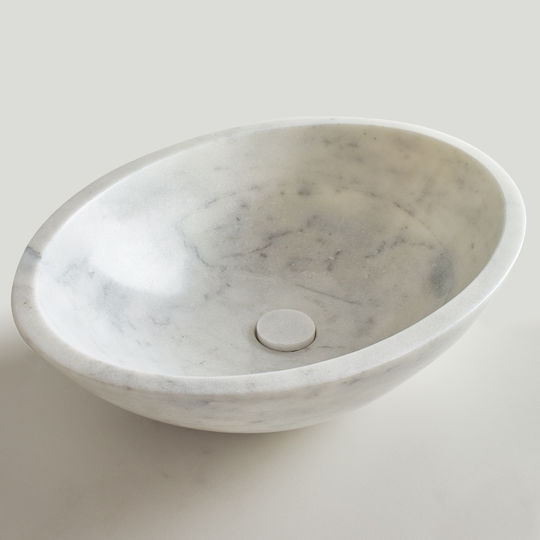 Fossil Mika Επικαθήμενος Νιπτήρας Μαρμάρινος 55x41x16cm Λευκός Fossil Mika Επικαθήμενος Νιπτήρας Μαρμάρινος 55x41x16cm Λευκός