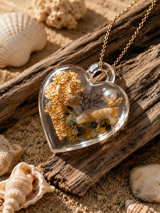 Elle Halskette mit Herz-Design aus Harz