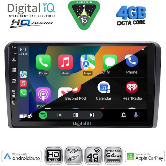 Digital IQ Car Audio System for Suzuki Vitara 2000-2005 (Bluetooth/USB/WiFi/GPS/Apple CarPlay/Android Auto) with 9" Touch Screen