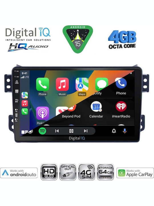 Digital IQ Car Audio System for Suzuki Liana 2001-2007 Bluetooth USB WiFi GPS Apple CarPlay Android Auto with 9" Touch Screen