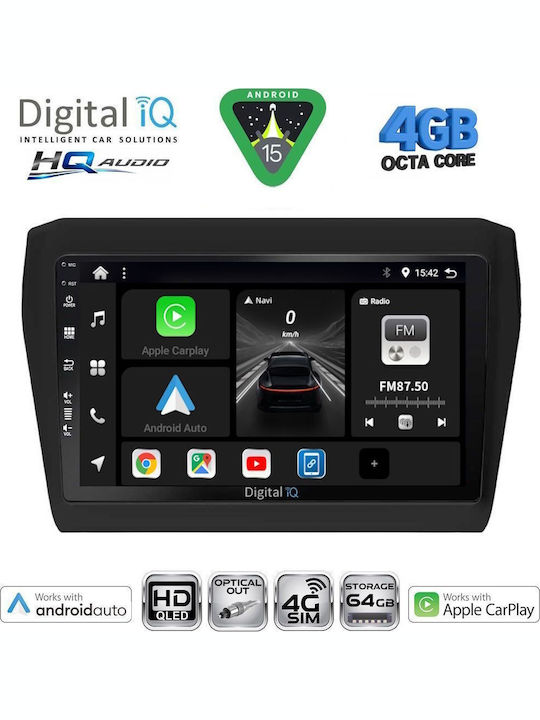 Digital IQ Car Audio System for Suzuki Liana 2001-2007 Bluetooth USB WiFi GPS Apple CarPlay Android Auto with 9" Touch Screen
