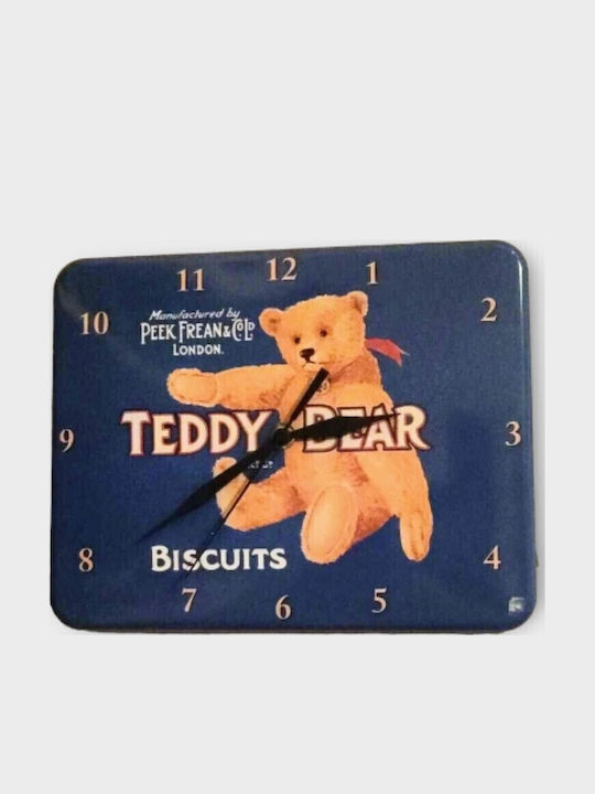 Oxygen Ceas De Perete Pentru Copii Teddy Bear Din Lemn 20x12cm