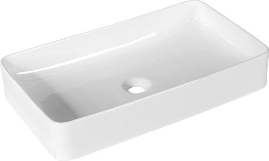 Costway Επικαθήμενος Νιπτήρας Κεραμικός 60x35x11cm Κεραμικός