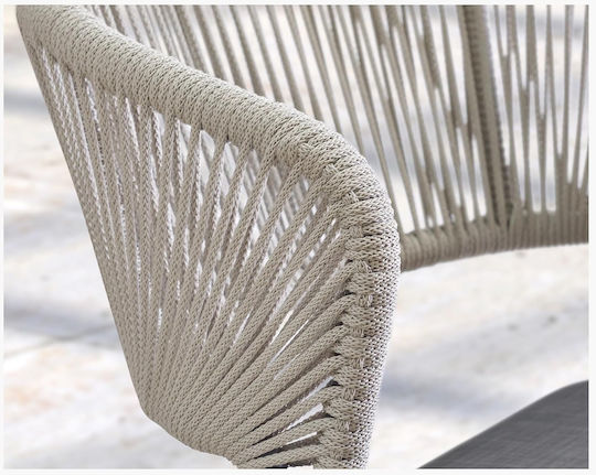Outdoor Bar Stools Made of Aluminum with Gray Cushion 2 Pieces