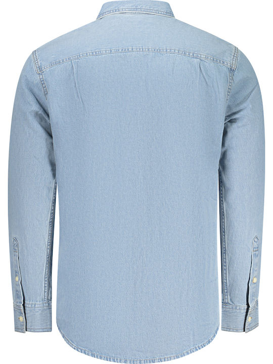 Long Sleeve Denim Shirt Blue
