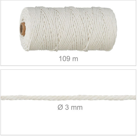 Relaxdays Set Macramé Alb Maro Deschis 0.3x0.3x10009 Cm