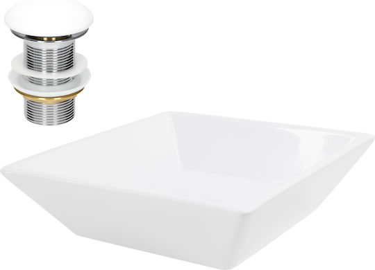 ML-Design Aufgesetztes Waschbecken Keramik 41x41x12cm Weiß