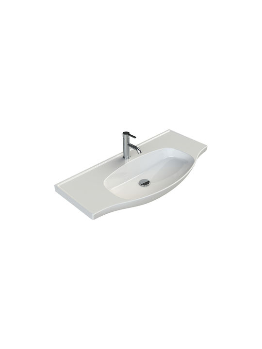 Cerastyle Lila Inset Sink Porcelain 100x46.5x17cm White