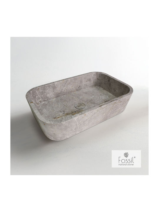 Fossil Deasupra Blatului Chiuvetă marmură 60x38cm Tundra Grey