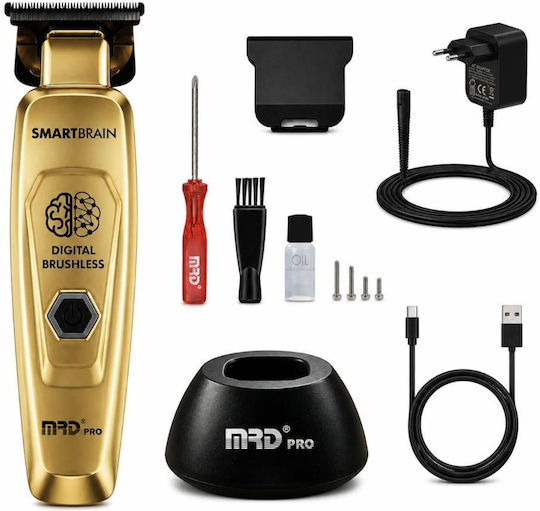 MRD Pro Επαγγελματική Επαναφορτιζόμενη Κουρευτική Μηχανή Χρυσή GMT-90-4GOLD