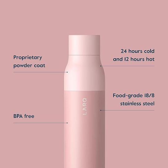 Thermos Bottle Stainless Steel 500ml Twist Top Himalayan Pink
