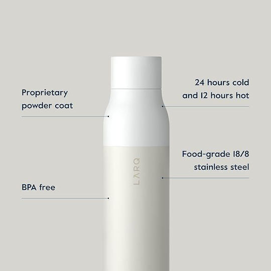 Thermos Bottle Stainless Steel 740ml Twist Top Granite White