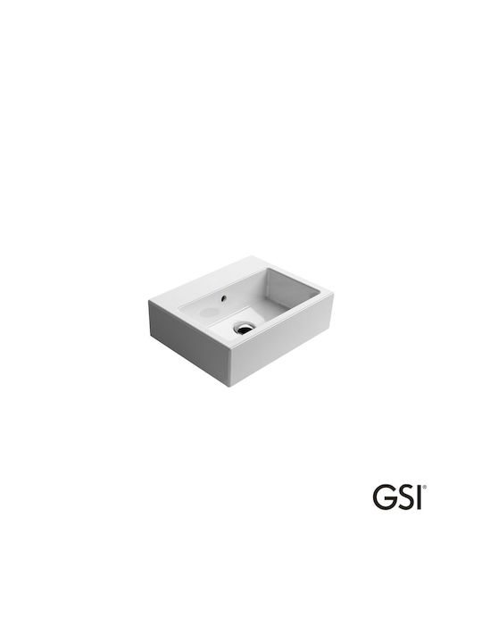 GSI Kube Countertop Sink Porcelain 45x35cm White