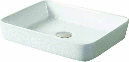 Gloria Lungo Como Επικαθήμενος Νιπτήρας Πορσελάνης 48.5x37.5x14cm