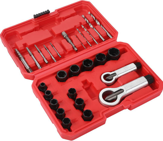 Broken Screw Extractor Set Zola 26 Pieces Drill Compatible High-quality Steel Carrying Case