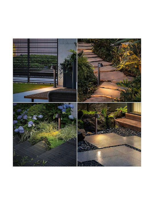Post Mic Lampă De Podea Pentru Exterior 5W Cu Lumină Caldă Albă IP44 Pentru Bază De Bec GU10 Gri