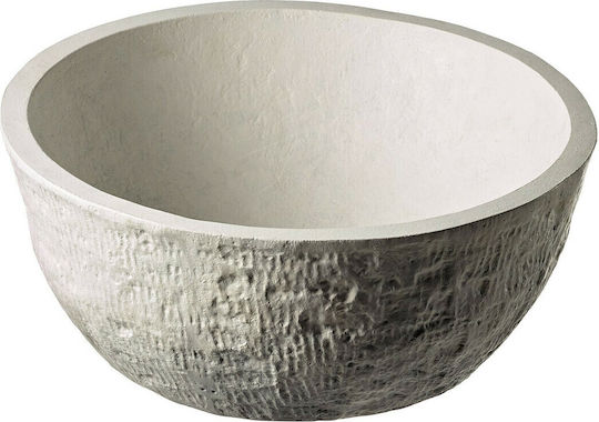 Tema Επικαθήμενος Νιπτήρας Πέτρινος 40x40x17cm Λευκός