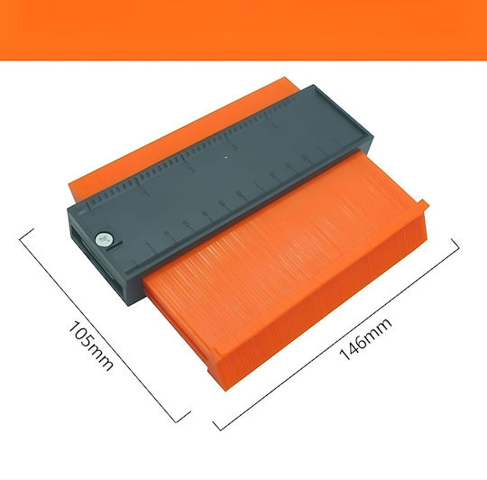 Șablon De Măsurare A Conturului Alista Home Riglă Integrată Copiere Unghiuri Forme Neregulate Plastic Durabil Portocaliu Negru 14 6 X 10 5 Cm