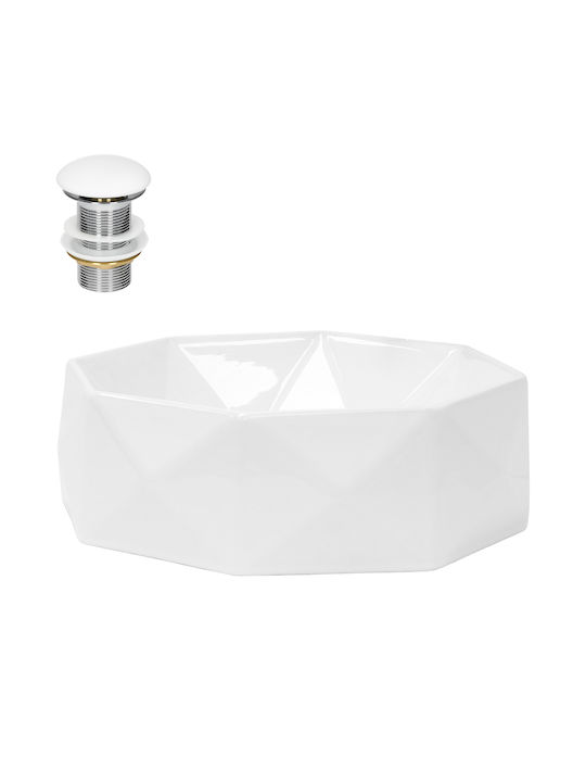 ML-Design Deasupra Blatului Chiuvetă Ceramică 42x42x13.5cm Alb