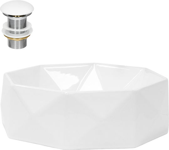 ML-Design Aufgesetztes Waschbecken Keramik 42x42x13.5cm Weiß
