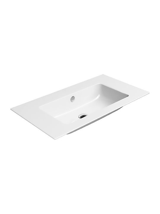 GSI Montat pe perete Încorporat / Deasupra Blatului Chiuvetă Porțelan 82x46cm Alb