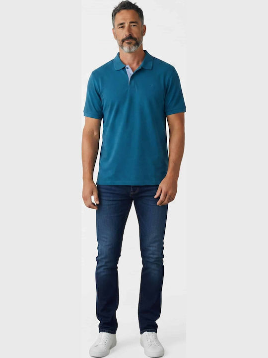 Short Sleeve Petrol Blue Blouse