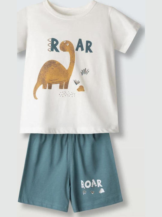 Hashtag Παιδική Πιτζάμα Καλοκαιρινή Λευκή Roar