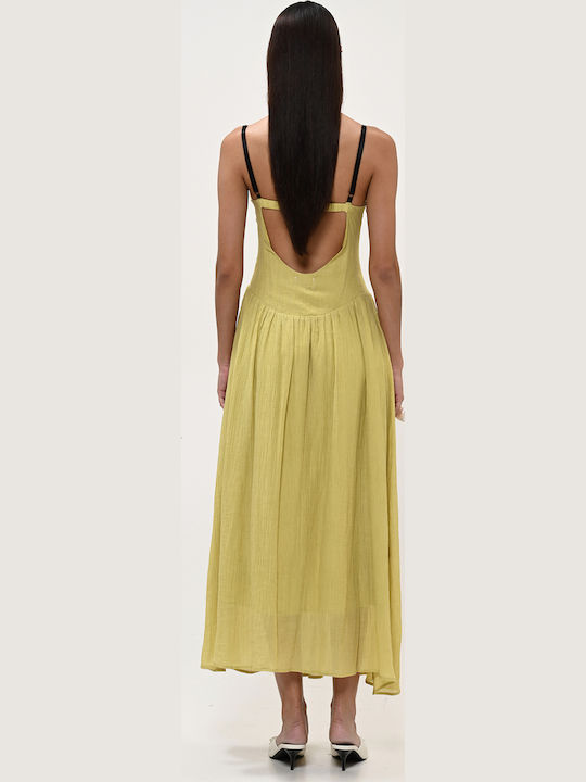 Summer Midi Dress for Wedding / Christening Lime