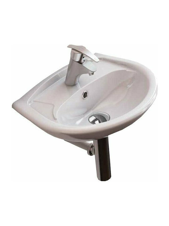 Serel 2741 Wall Mounted Wall-mounted Sink Porcelain 45x35x16cm White