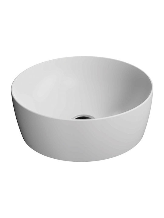 GSI Sand Aufgesetztes Waschbecken Porzellan 40x40x14cm White Matt