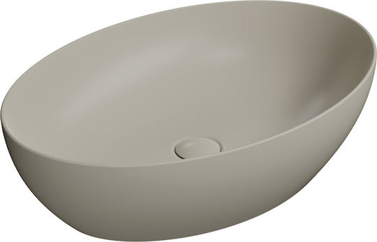 GSI Pura Επικαθήμενος Νιπτήρας Πορσελάνης 60x42x16cm Tortora