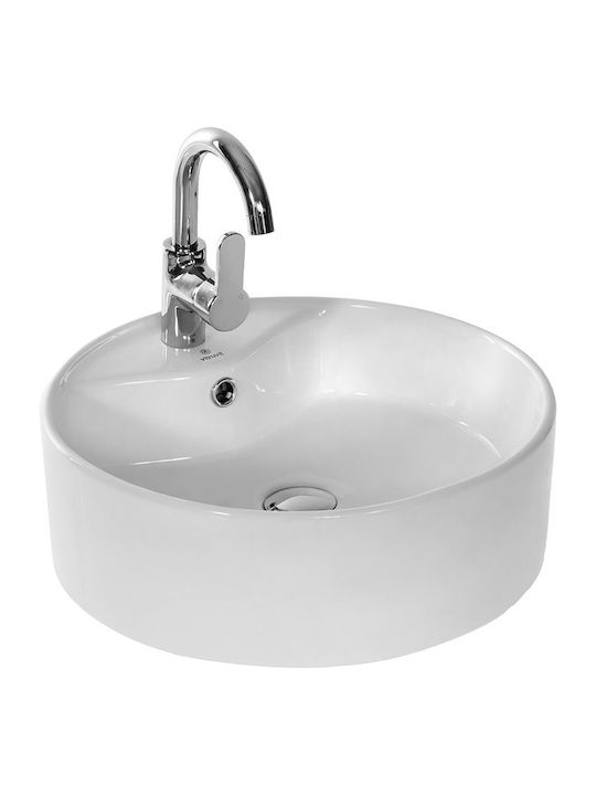 Vitruvit Opera Deasupra Blatului Chiuvetă Porțelan 46.5x46.5x15cm Alb